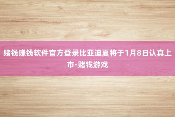 赌钱赚钱软件官方登录比亚迪夏将于1月8日认真上市-赌钱游戏