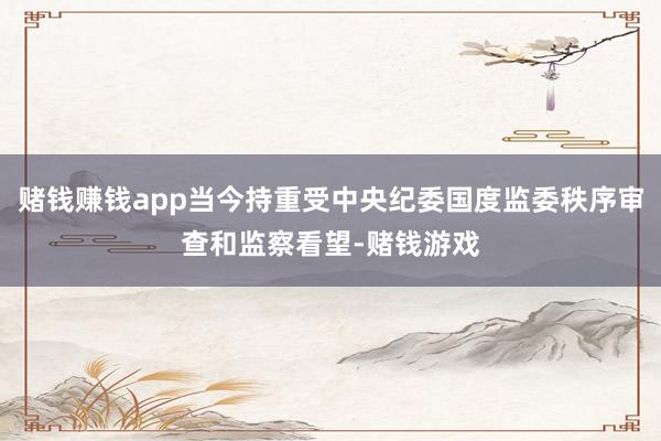 赌钱赚钱app当今持重受中央纪委国度监委秩序审查和监察看望-赌钱游戏