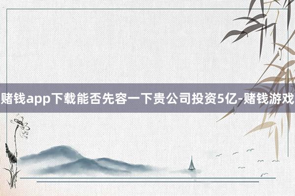 赌钱app下载能否先容一下贵公司投资5亿-赌钱游戏