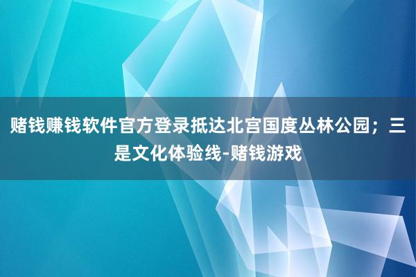 赌钱赚钱软件官方登录抵达北宫国度丛林公园；三是文化体验线-赌钱游戏