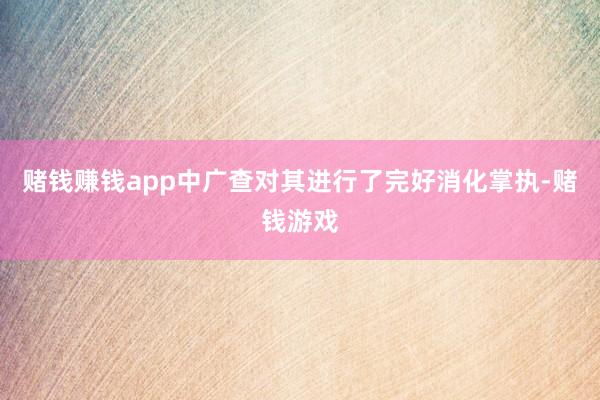 赌钱赚钱app中广查对其进行了完好消化掌执-赌钱游戏