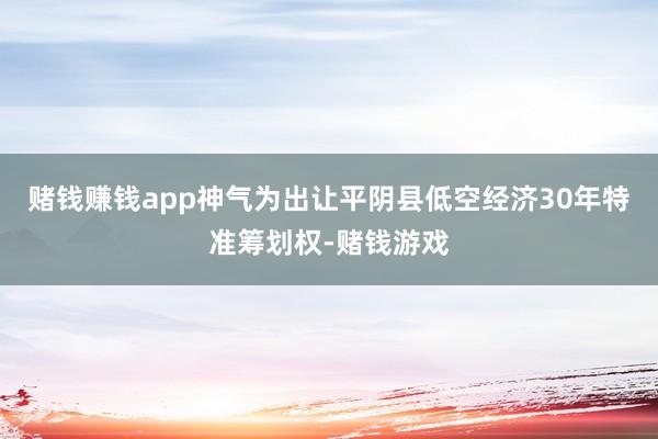 赌钱赚钱app神气为出让平阴县低空经济30年特准筹划权-赌钱游戏