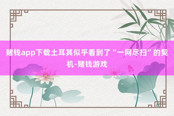 赌钱app下载土耳其似乎看到了“一网尽扫”的契机-赌钱游戏