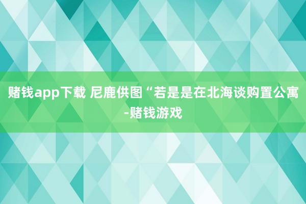 赌钱app下载 尼鹿供图“若是是在北海谈购置公寓-赌钱游戏