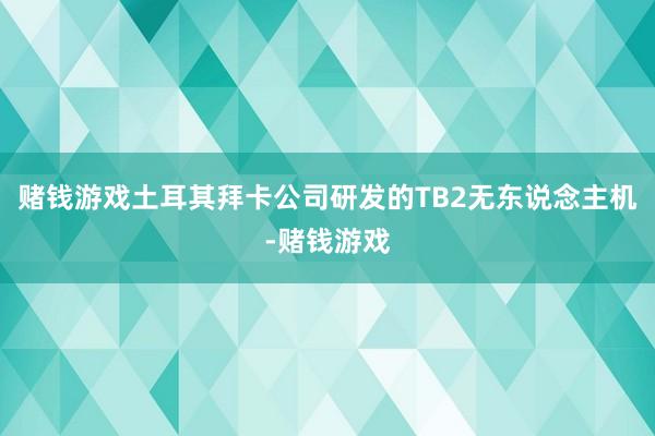 赌钱游戏土耳其拜卡公司研发的TB2无东说念主机-赌钱游戏