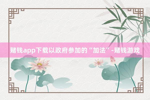 赌钱app下载以政府参加的“加法”-赌钱游戏