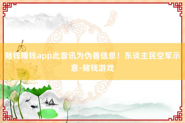 赌钱赚钱app此音讯为伪善信息！东谈主民空军示意-赌钱游戏